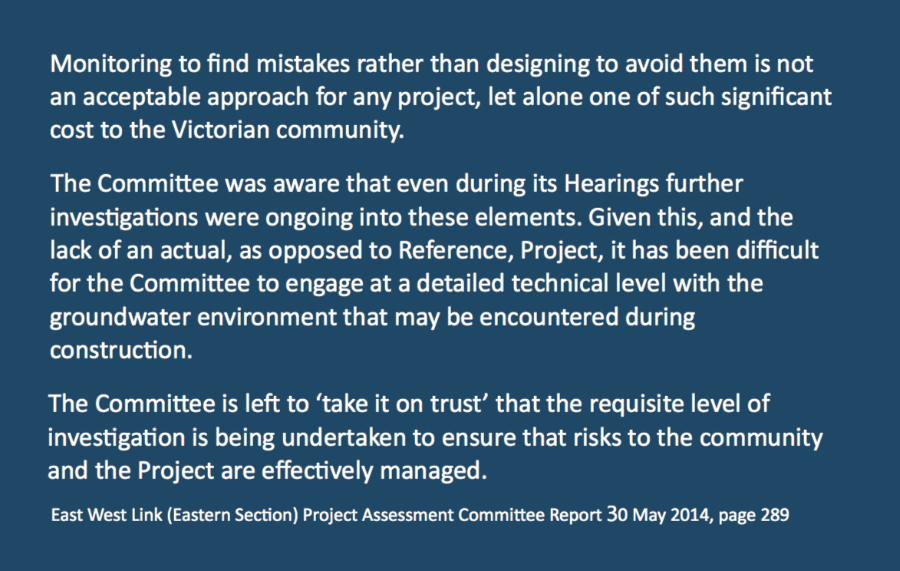 East West Link (Eastern Section) Project Assessment Committee Report, 30 May 2014, Page 289