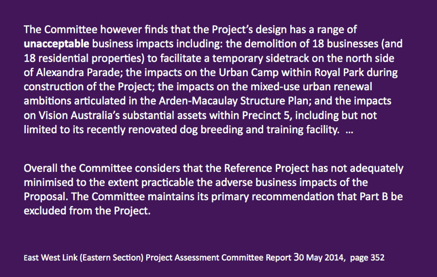 East West Link (Eastern Section) Project Assessment Committee Report, 30 May 2014, Page 352