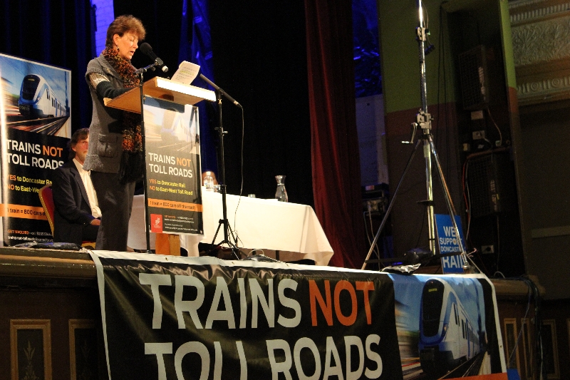 Opening speech by Cr Jackie Fristacky, Yarra Council Mayor. Trains Not Tolls Campaign Launch - 13th June 2013 - at Fitzroy Town Hall.