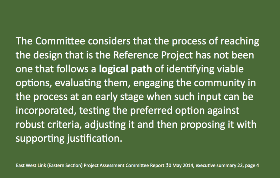 East West Link (Eastern Section) Project Assessment Committee Report, 30 May 2014, Executive Summary 22, Page 4