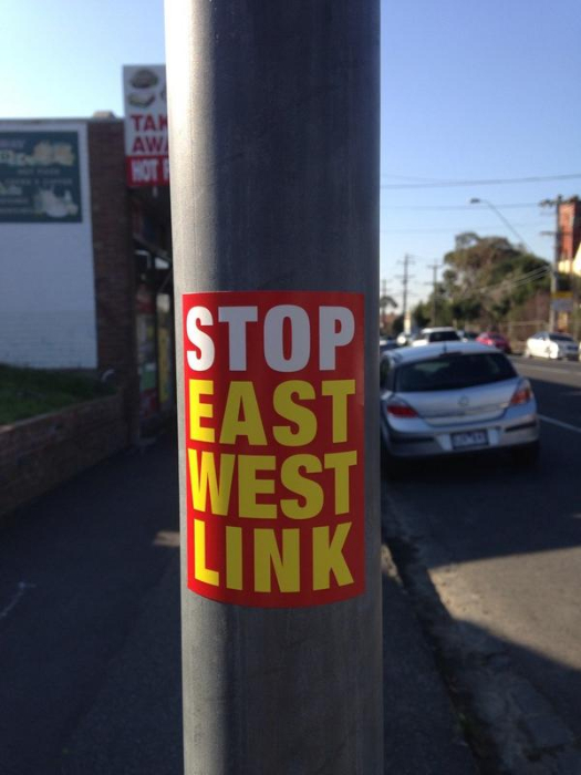 Stop East West Link stickers