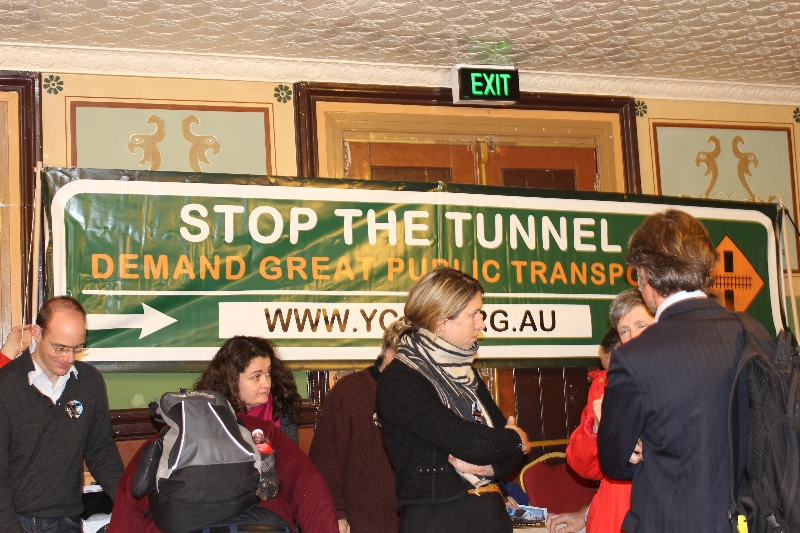 Yarra Campaign for Action on Transport banner & information tables.