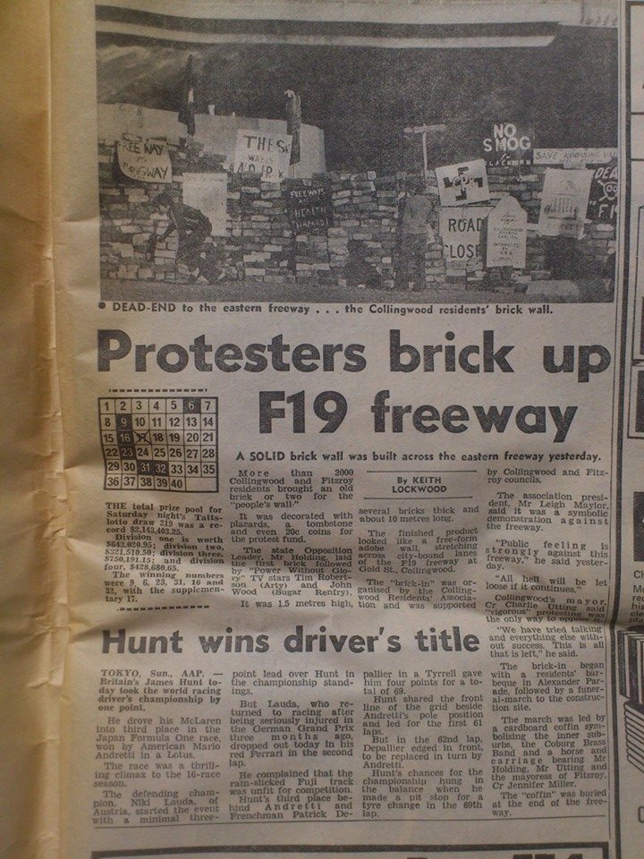 The Sun: Protesters brick up F19 freeway (1976)