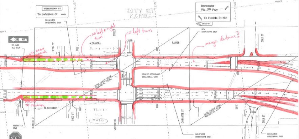 VicRoads Clifton Hill Wellington Street Diagram 1999 from FOI Request